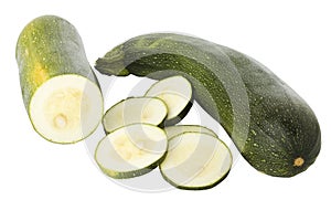 Sliced zucchinis or courgettes photo