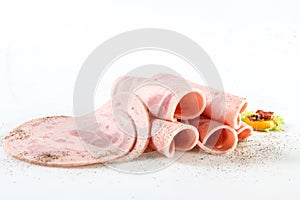 Sliced â€‹â€‹sausage and spices