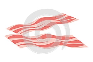 Slices bacon. Bacon on white background