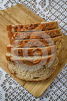 Slices of Bread and Cutting Board