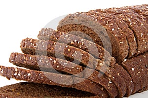 Slices of brown whole grain bread
