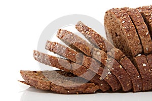 Slices of brown whole grain bread