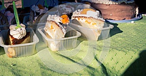 Slices of cake for sale photo