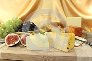 Slices of cheese with figs