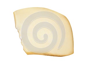 Slices of cheese isolated on white