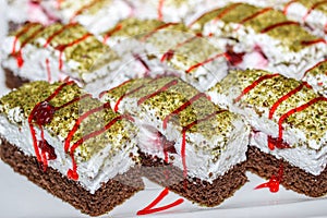 Slices of cherry cake