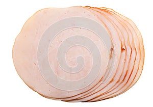 Slices of chicken fillet isolated