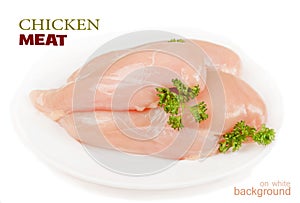 Slices of chicken meat