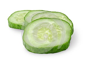 Isolated cucumber slices