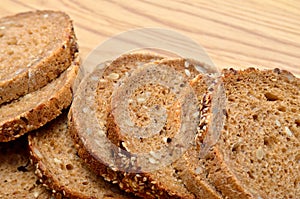 Slices of fresh bread, bakery products, pastries close-up