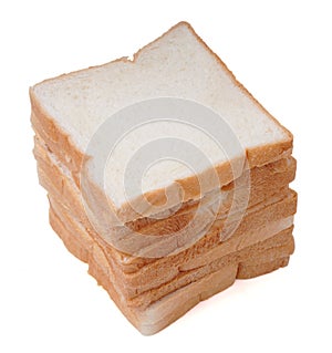 Slices of fresh delicious bread isolated on a white background