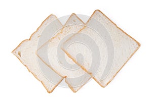 Slices of fresh delicious bread isolated on a white background