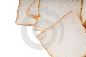 Slices of fresh delicious bread isolated on a white background