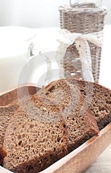 Slices of fresh rye bread