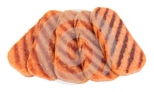 Slices Of Fried Spam Pork Luncheon Meat