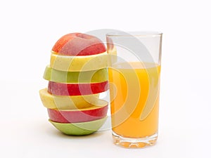 Slices of fruit and juice