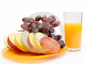 Slices of fruit and juice