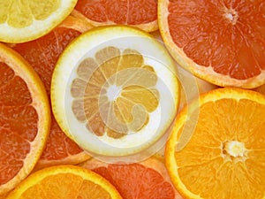 Slices of fruits