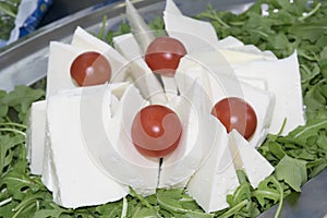 Slices of handmade pecorino