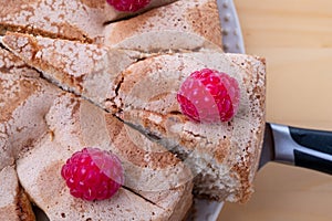 Slices of homemade raspberry pie