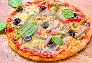 Slices of Italian Vegetarian Pizza