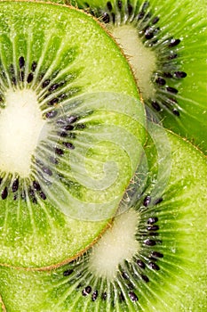 Slices of juicy kiwi fruit