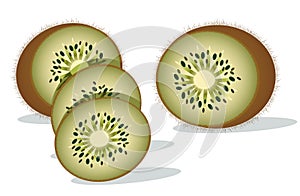 Slices of kiwi fruit