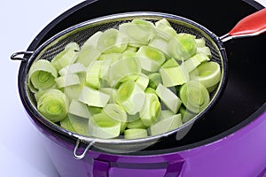 Slices of leek