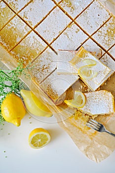Slices of lemon cake