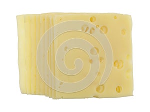 Slices of low sodium Swiss cheese