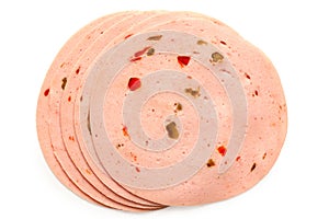 Slices of lyoner ham
