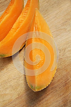 Slices of melon cantalupo photo