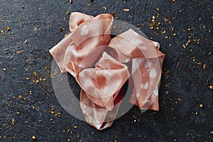 slices of mortadella photo