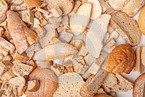 Slices of old, dry bread. Intended for a breadcrumbs of for the cattle. Dryied bread