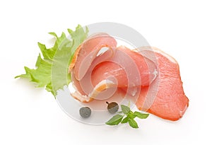 Slices of pork balyk