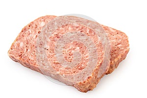 Slices of pork luncheon meat