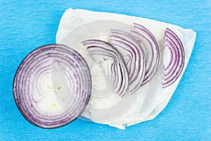 Slices of purple red onion