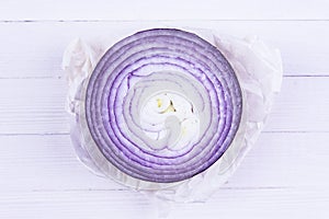 Slices of purple red onion