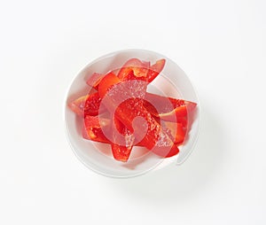 Slices of red bell pepper
