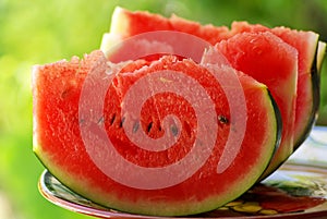 Slices of red watermelon