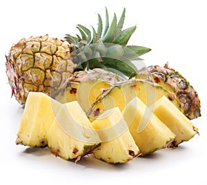 Slices of ripe pineapple.