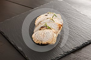 Slices of roast ham