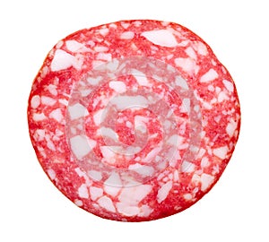 Slices salami isolated