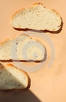 Slices of sliced white bread
