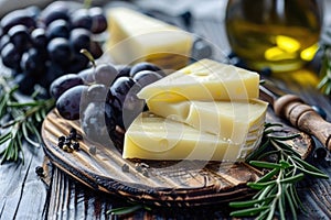 Slices of Spanish manchego cheese