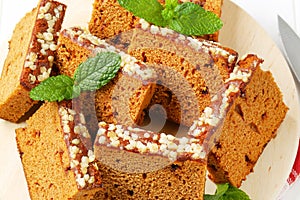 Slices of spice cake