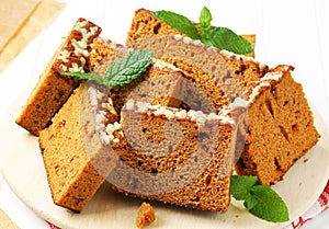 Slices of spice cake