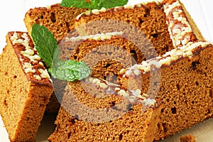Slices of spice cake
