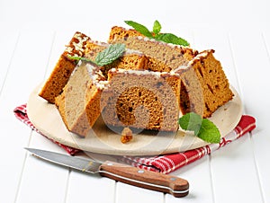 Slices of spice cake