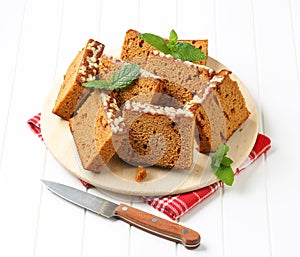 Slices of spice cake